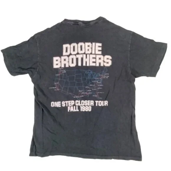 Vintage 80s The Doobie Brothers One Step Closer Tour T Shirt Tee Xl Folk Rock - Picture 3 of 13